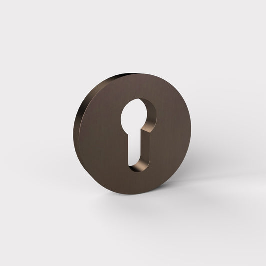 Brass Keyhole Cover: Key Escutcheon Plate Set in Bronze