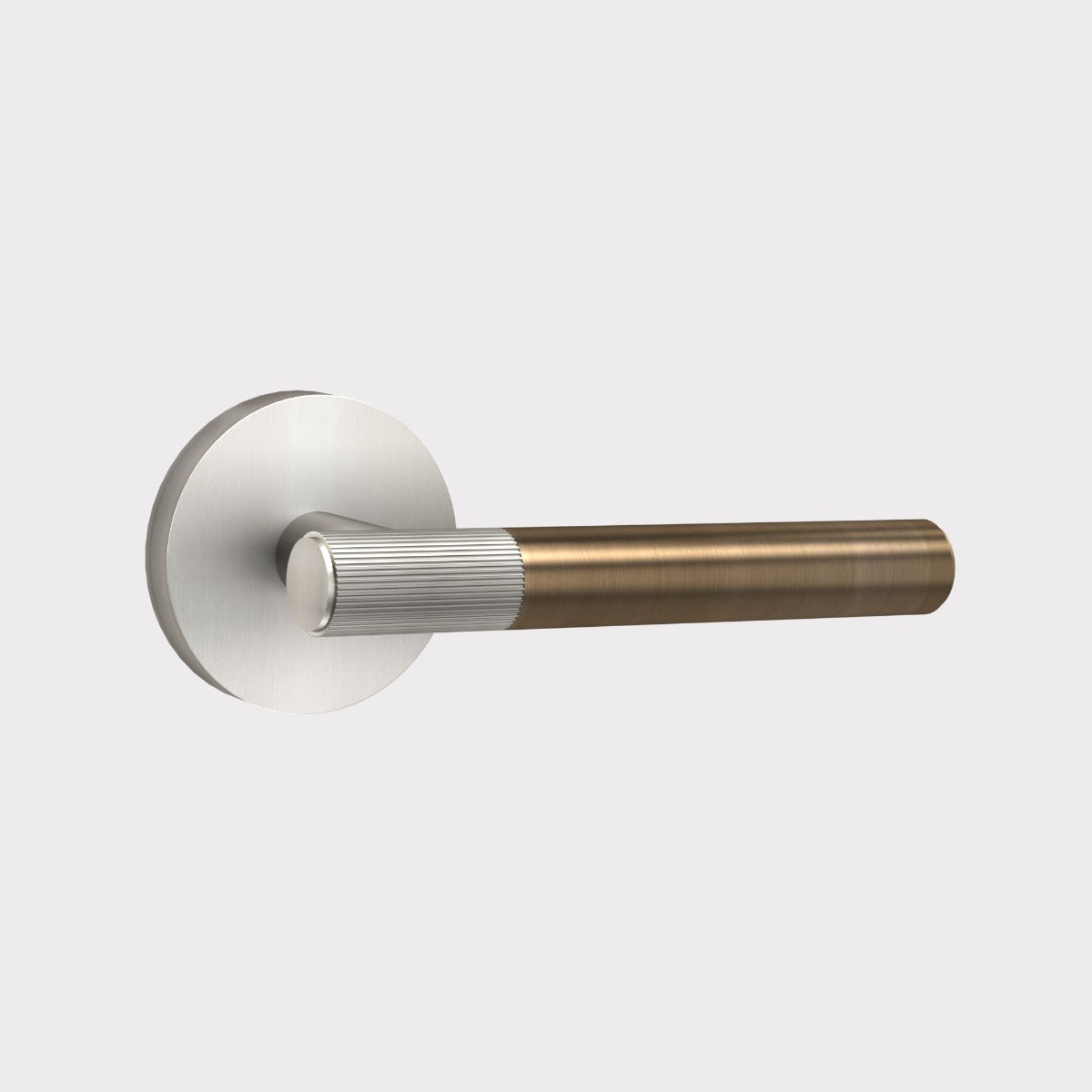 Brass Linear Lever Handle in Antique and Silver
