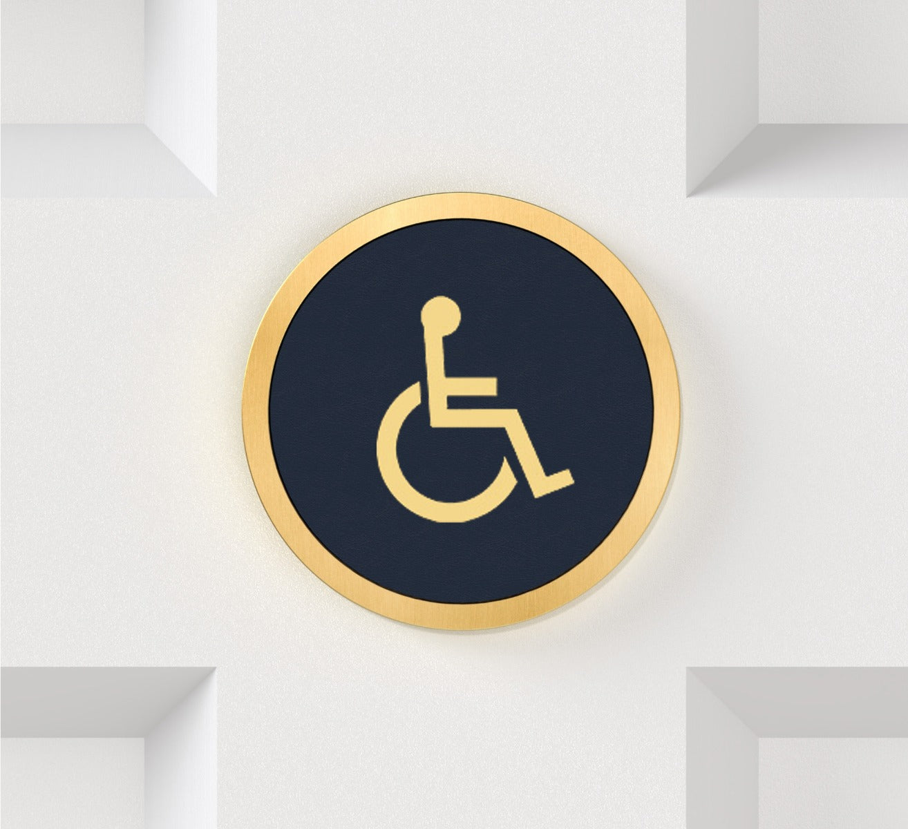 Brass & Leather Symbol Door Plaque in Gold