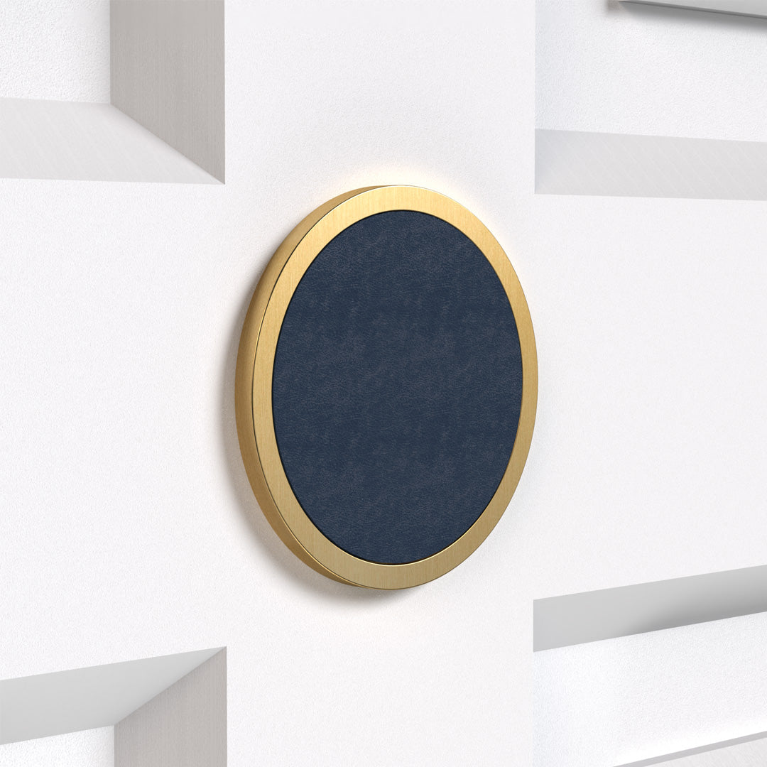 Brass & Leather Symbol Door Plaque in Gold