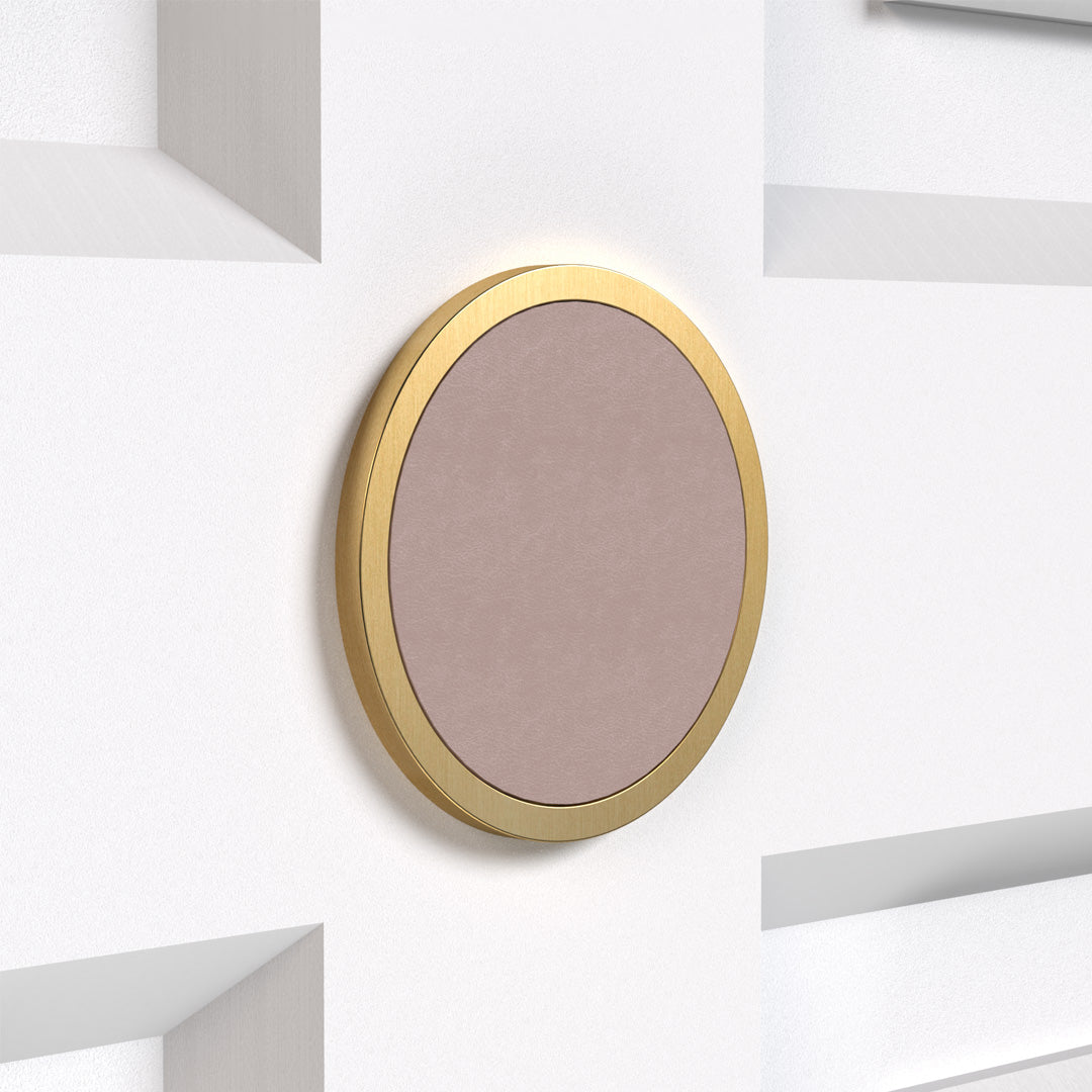 Brass & Leather Symbol Door Plaque in Gold