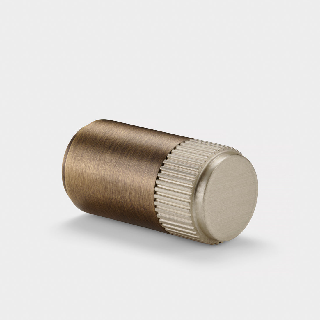 Brass Linear Cylinder Pulls in Antique and Silver