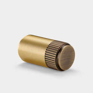 Brass Linear Cylinder Pulls in Gold and Antique Gold