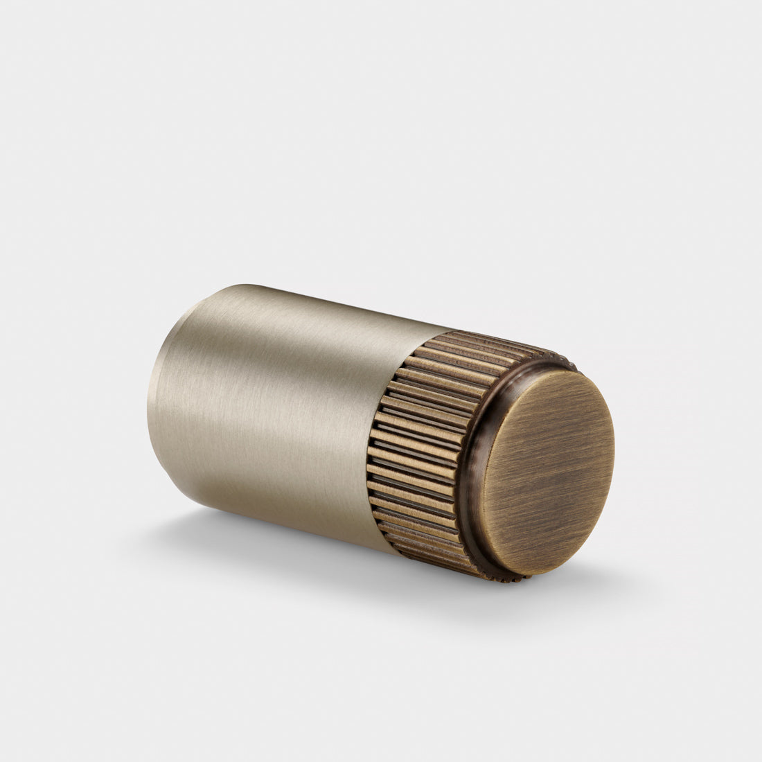 Brass Linear Cylinder Pulls in Silver and Antique Gold