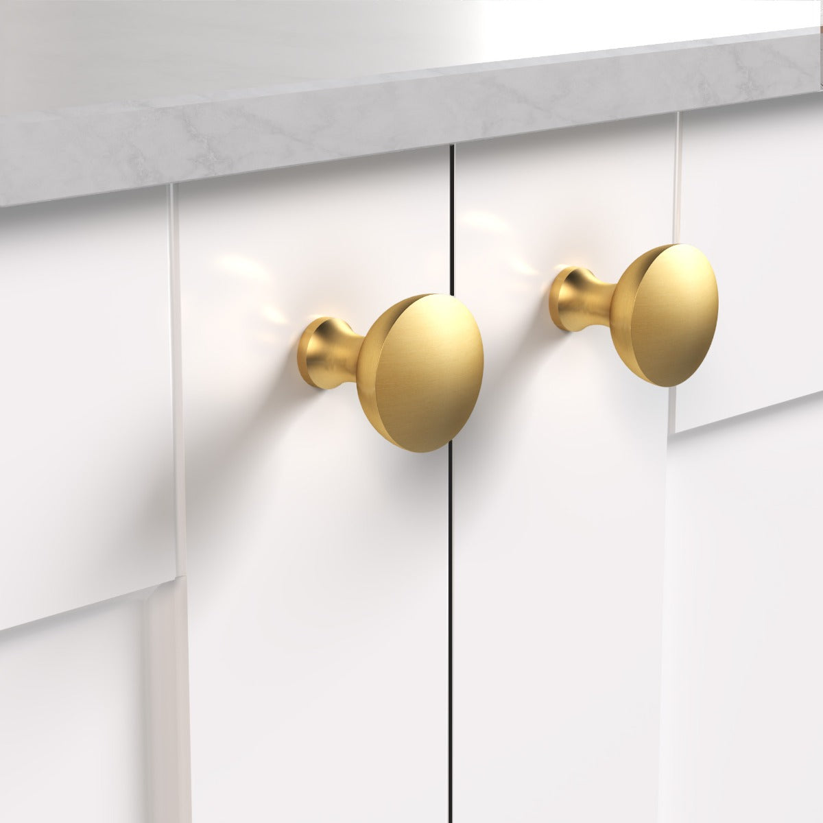 Brass Dome Door Knobs in Gold