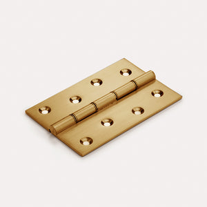 Brass Butt Hinge in Gold - Double Bronze Washered - 100mm x 67mm
