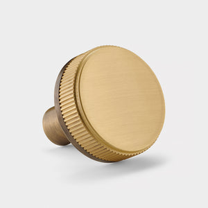 Brass Linear Door Knobs in Antique and Gold