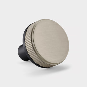 Brass Linear Door Knobs in Black and Silver