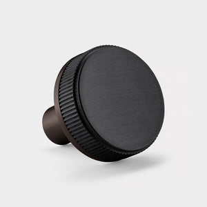 Brass Linear Door Knobs in Bronze and Black