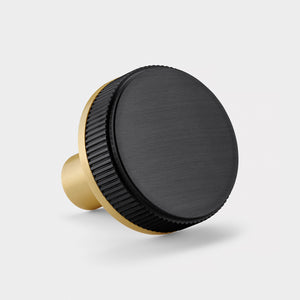 Brass Linear Door Knobs in Gold and Black