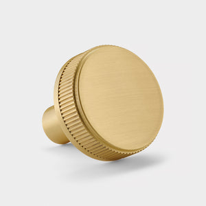 Brass Linear Door Knobs in Gold