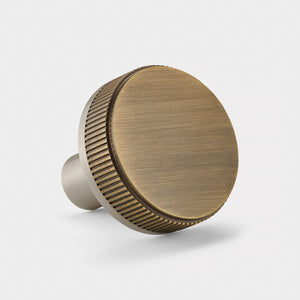 Brass Linear Door Knobs in Silver and Antique Gold