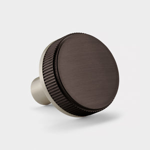Brass Linear Door Knobs in Silver and Bronze