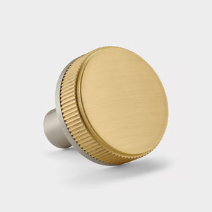 Brass Linear Door Knobs in Silver and Gold