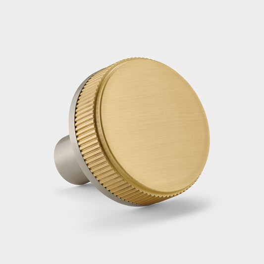 Brass Linear Door Knobs in Silver and Gold