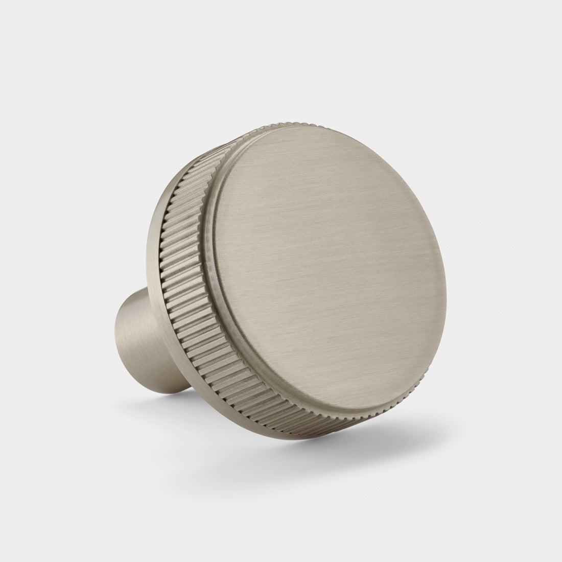 Brass Linear Door Knobs in Silver