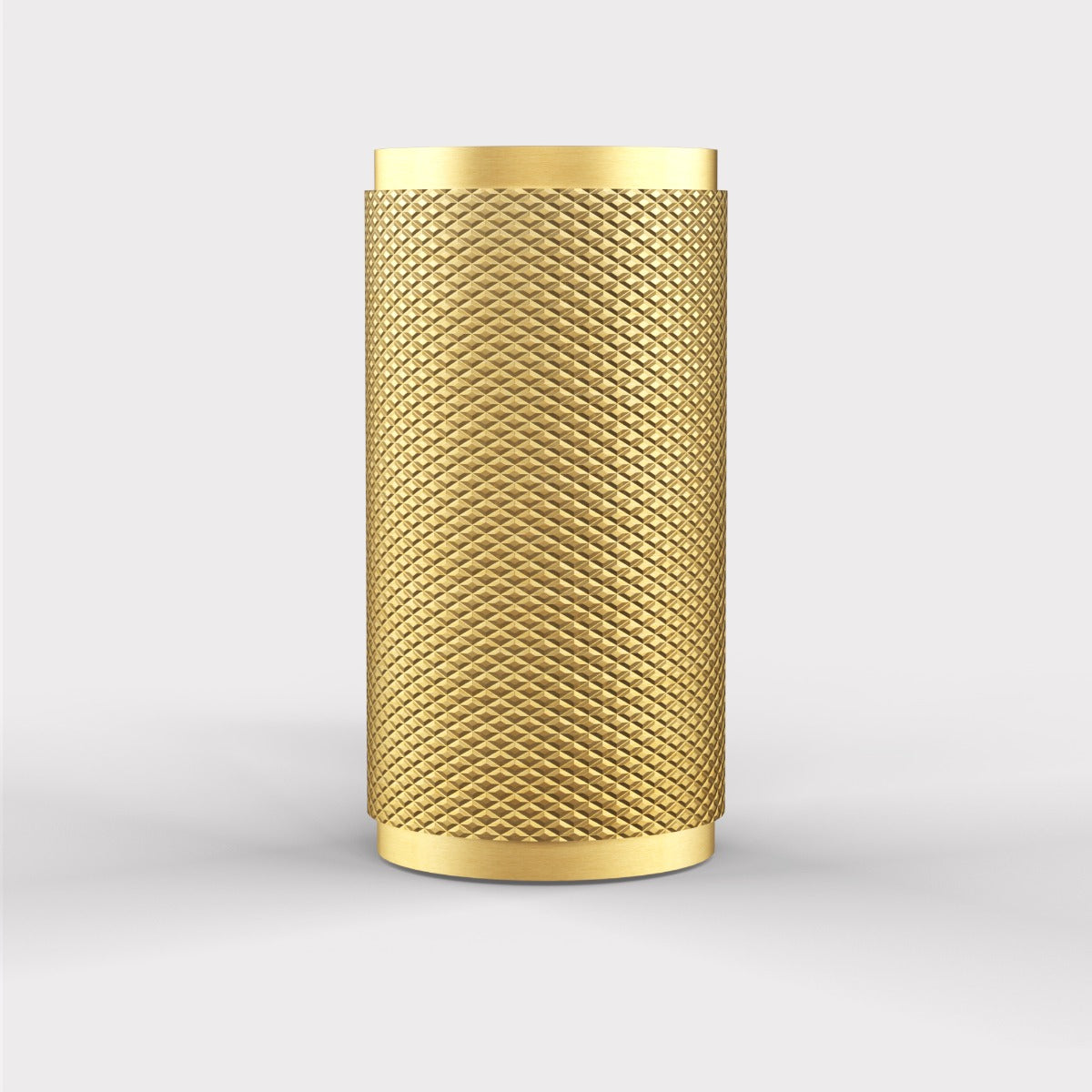 Brass Knurled Cylinder Pulls in Gold