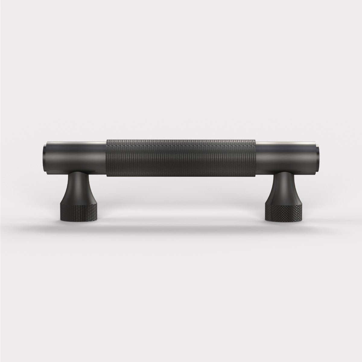 Brass Knurled Cabinet Handles in Gunmetal Grey - 320mm
