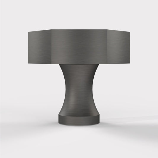 Brass Hexagonal Door Knobs in Gunmetal