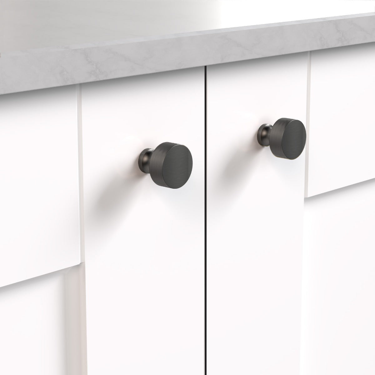 Round Door Knobs in Gunmetal - Small