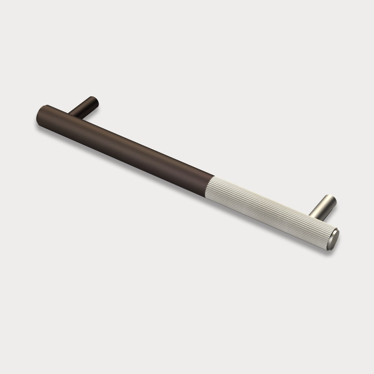 Bronze Brass Linear Cabinet Handle with Tip in Silver