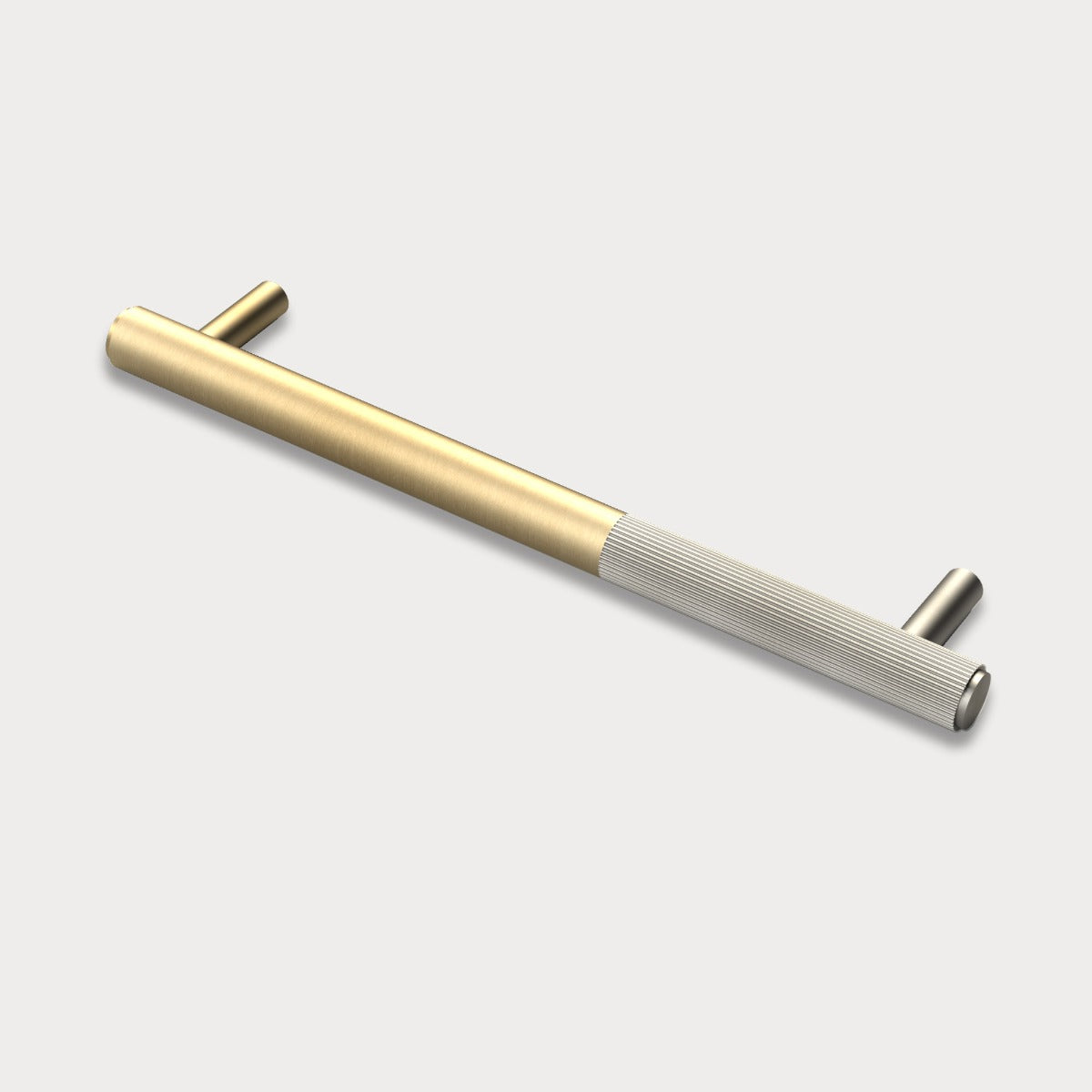 Gold Brass Linear Cabinet Handle with Tip in Silver