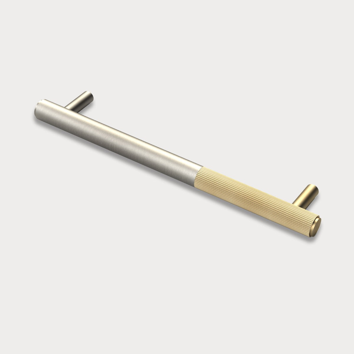 Silver Brass Linear Cabinet Handle with Tip in Gold