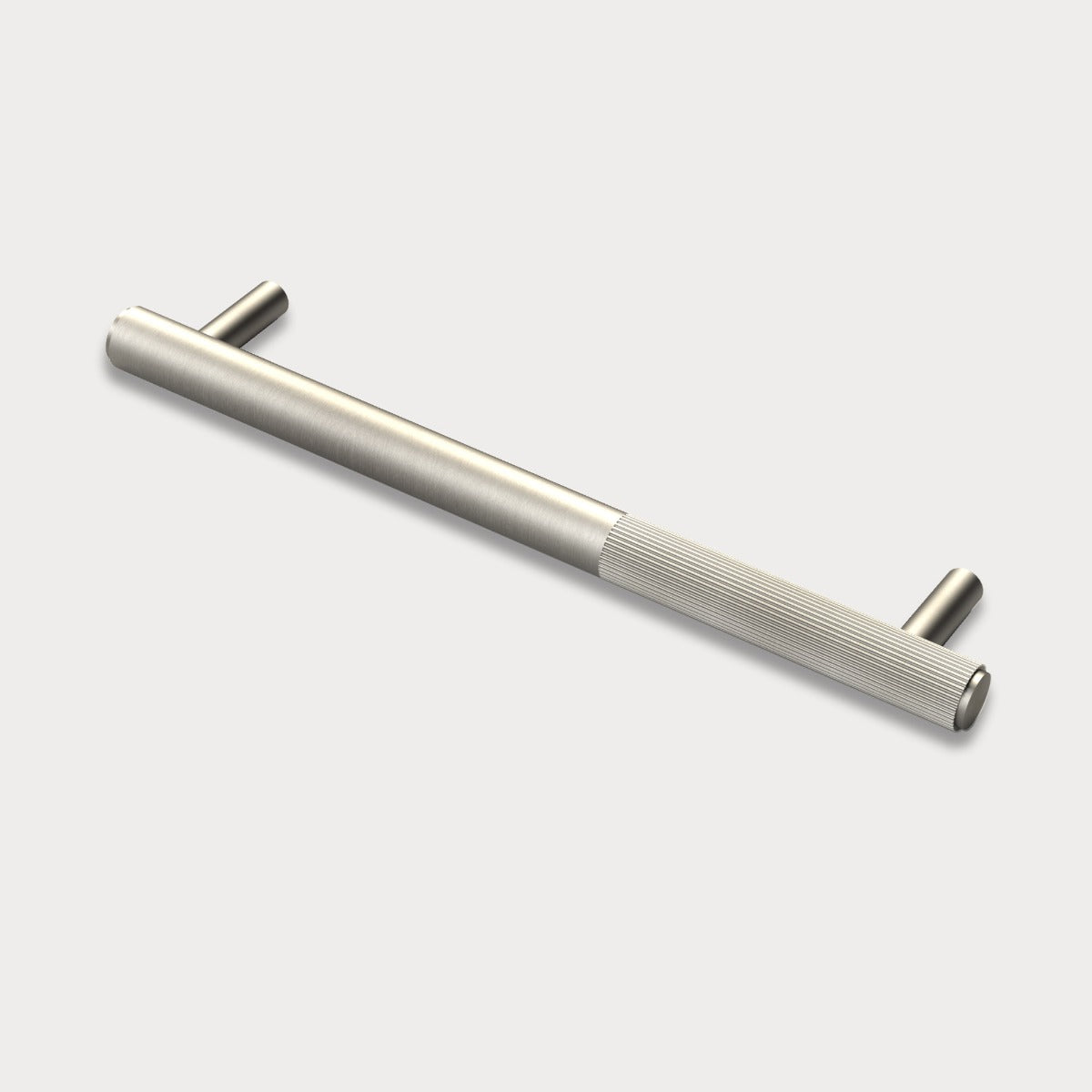 Silver Brass Linear Cabinet Handle with Tip in Silver