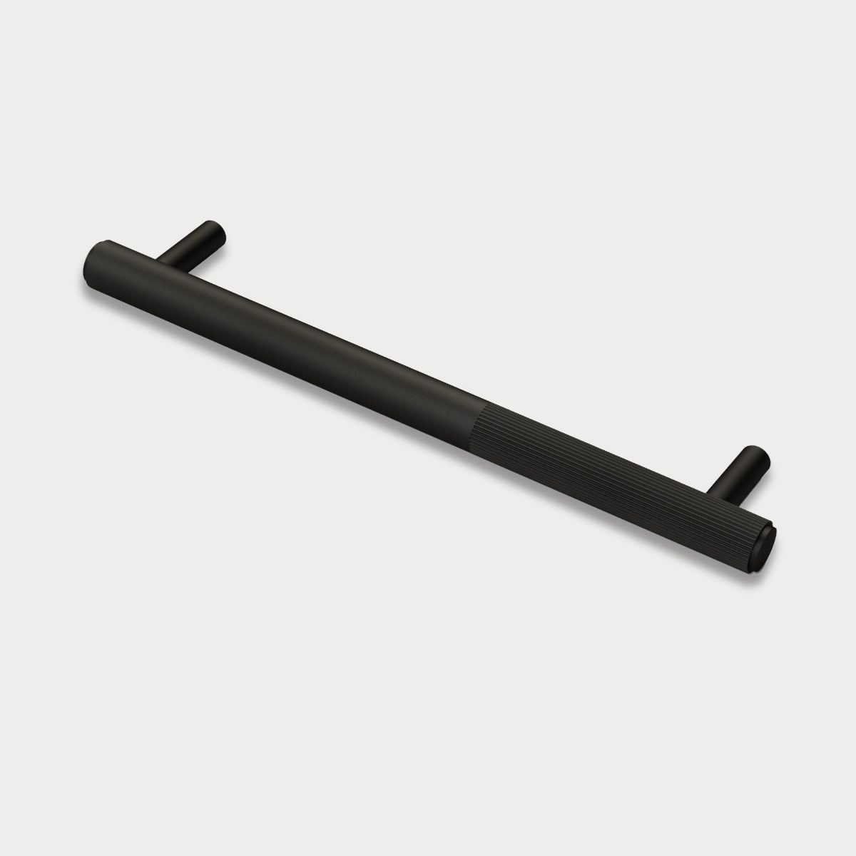 Black Brass Linear Cabinet Handle with Tip in Black