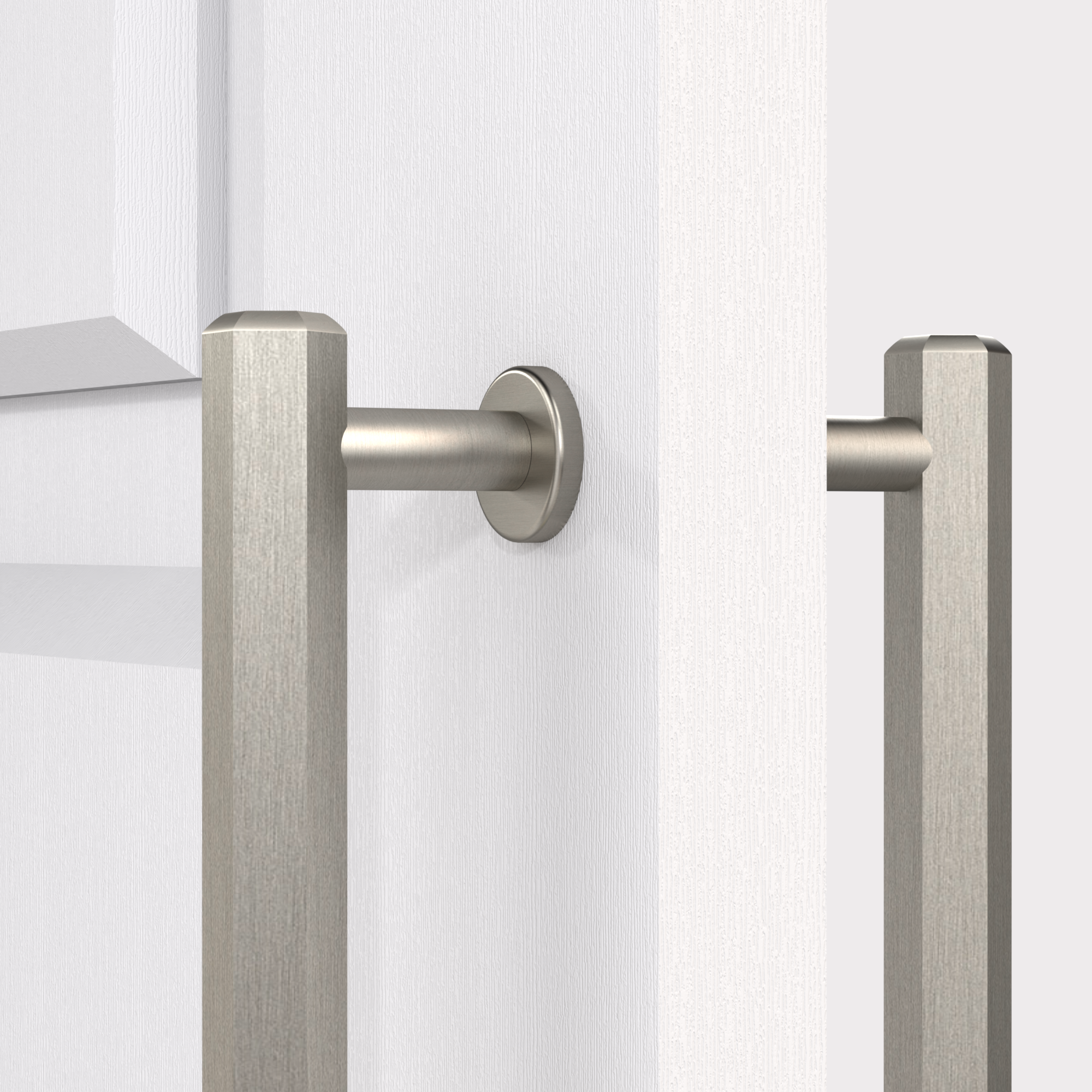 Pull Handle Post Solid Brass Silver Hexagonal Double Sided Pull Handles – Pushka Home ...
