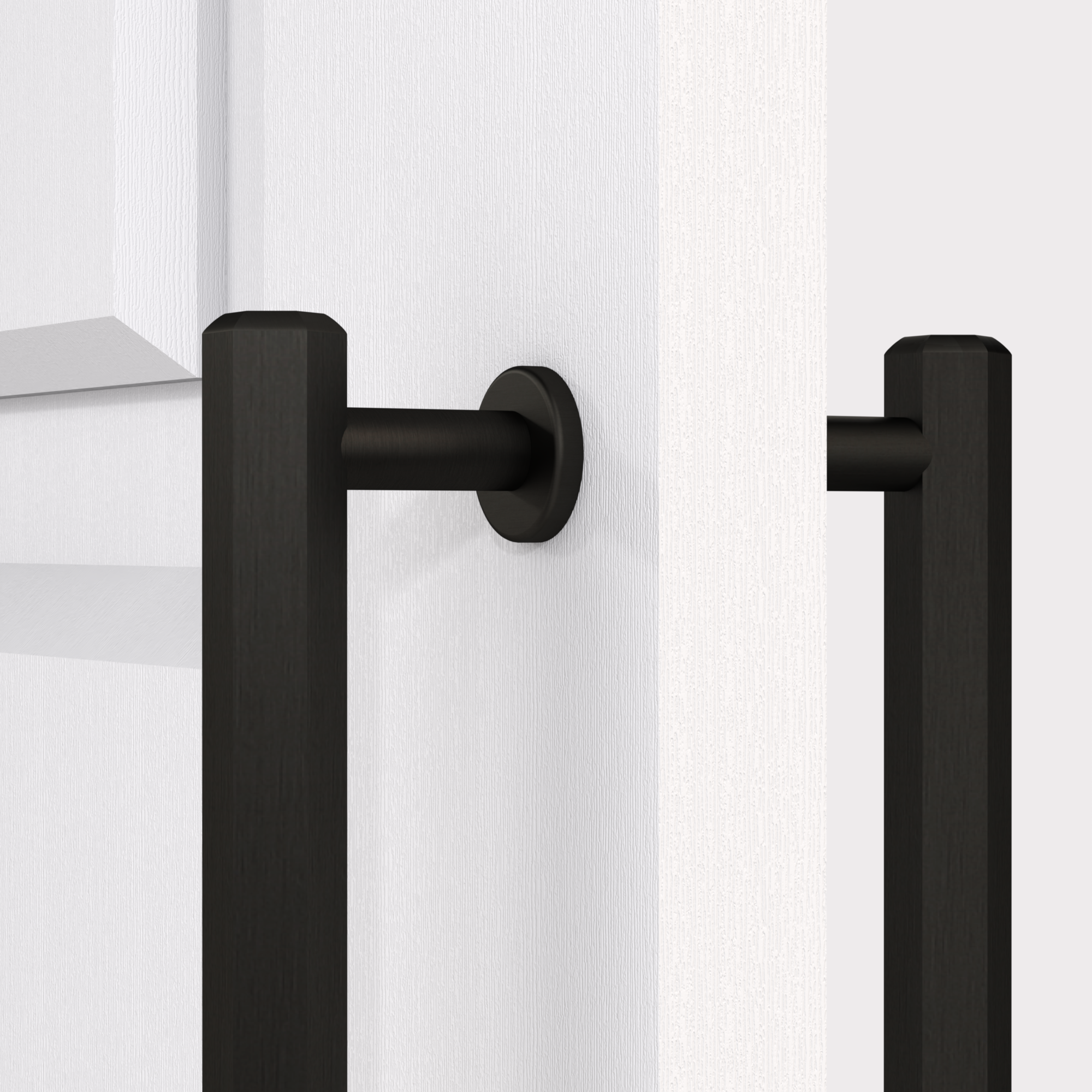 Solid Brass Black Hexagonal Double Sided Pull Handles