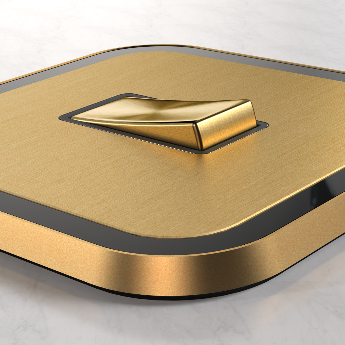 4G Rocker Light Switch (20A) in Gold & Black Gloss