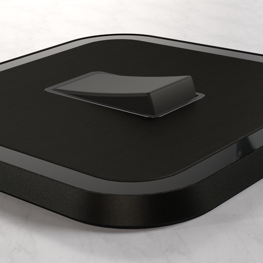 1G Rocker Light Switch (20A) in Black & Black Gloss