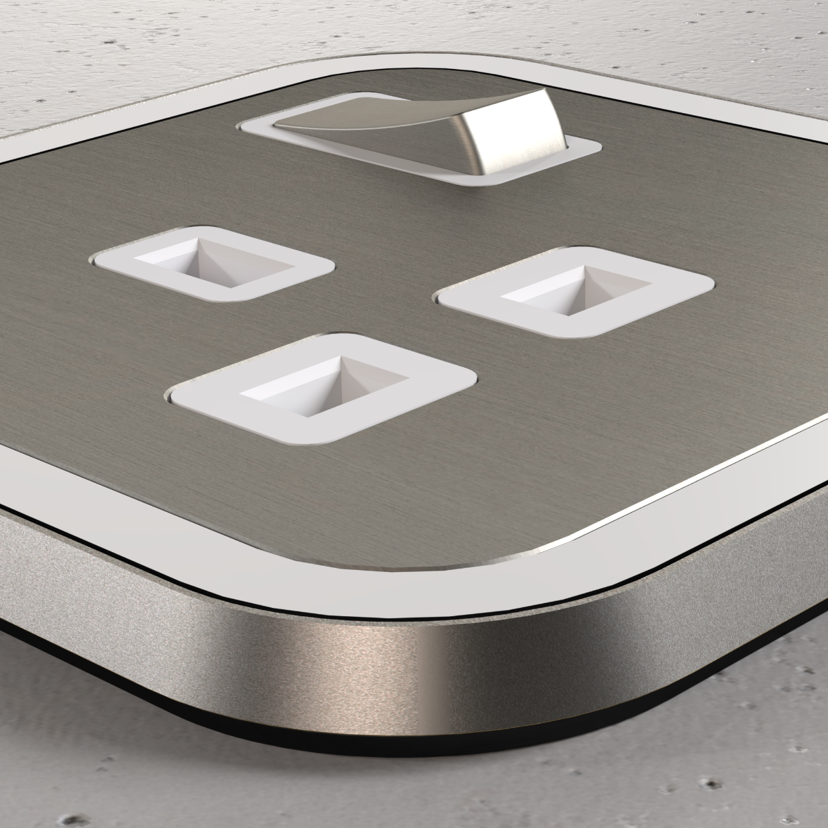 2G UK Plug Socket (13A) in Silver & White Gloss