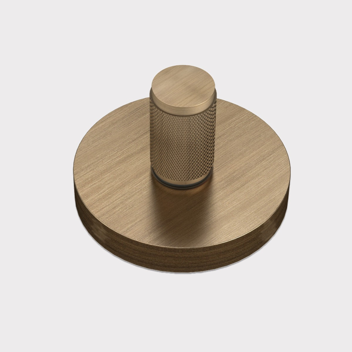 Brass Knurled Thumbturn Door Lock Set in Antique