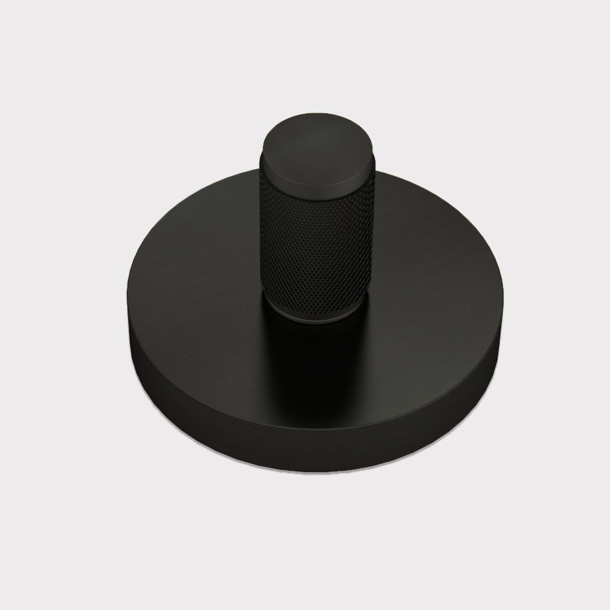 Brass Knurled Thumbturn Door Lock Set in Black