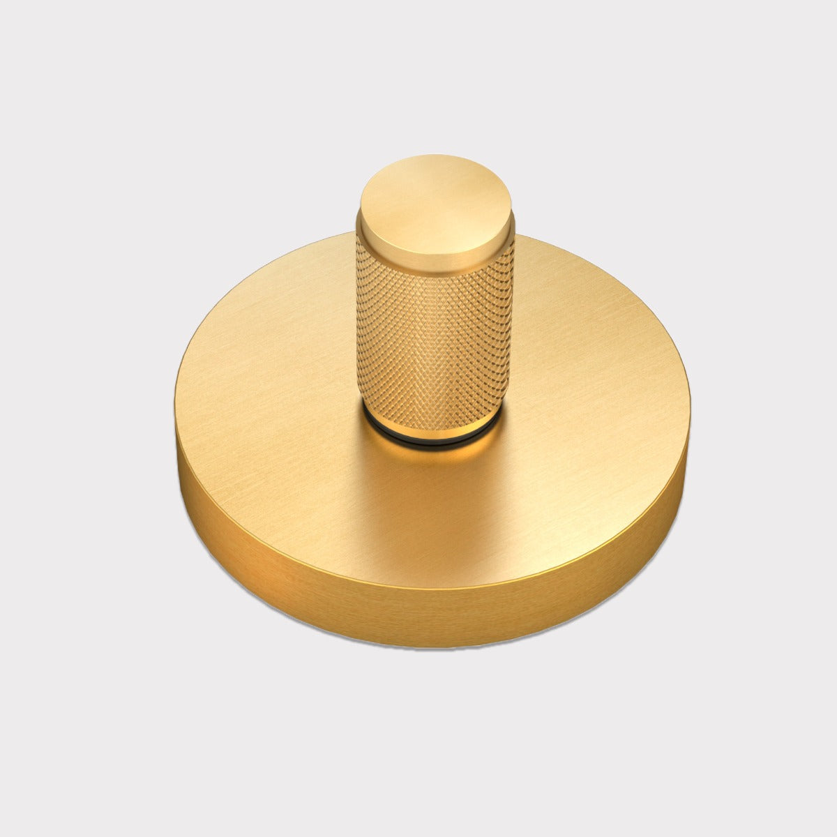 Brass Knurled Thumbturn Door Lock Set in Gold