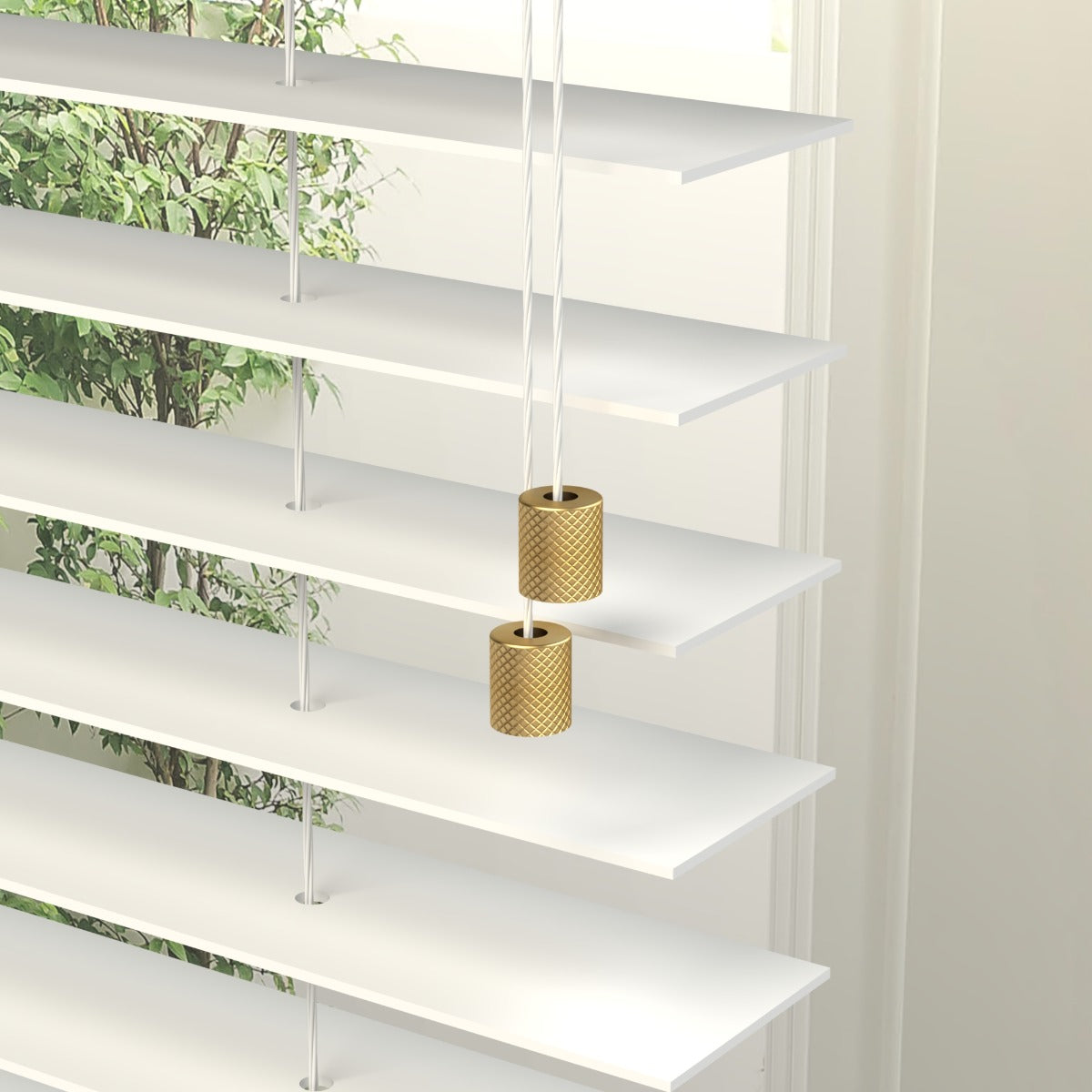 Brass Knurled Blind Pull in Gold
