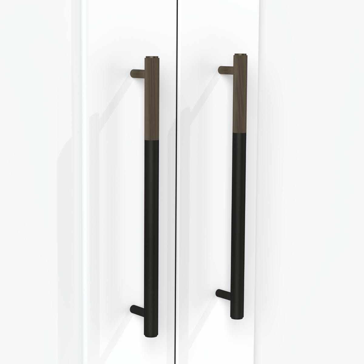 Black Brass Linear Cabinet Handle with Tip in Antique