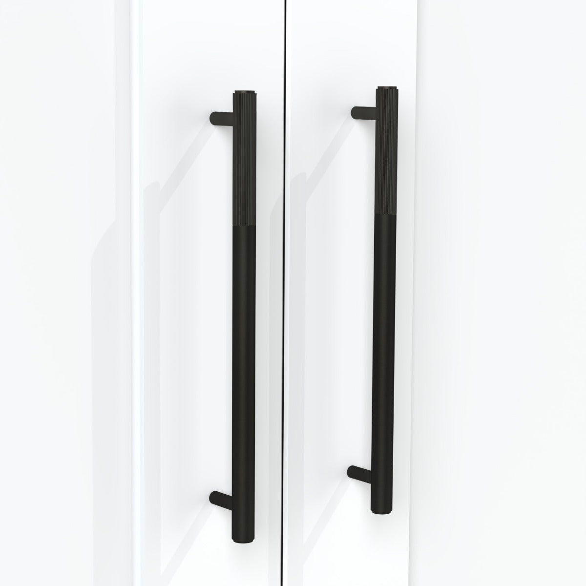 Black Brass Linear Cabinet Handle with Tip in Black