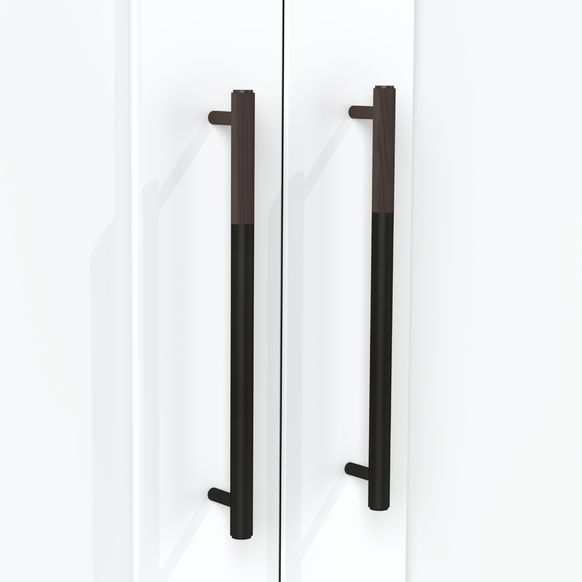 Black Brass Linear Cabinet Handle with Tip in Bronze