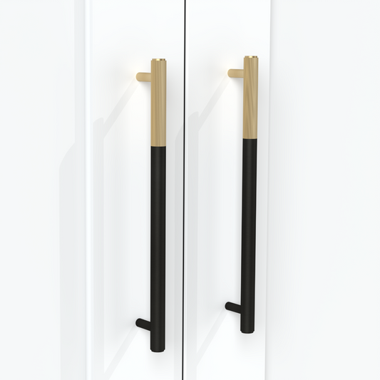 Brass Linear Cabinet Handle in Black and Gold