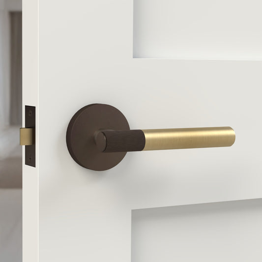 Brass Linear Lever Handle in Gold and Bronze