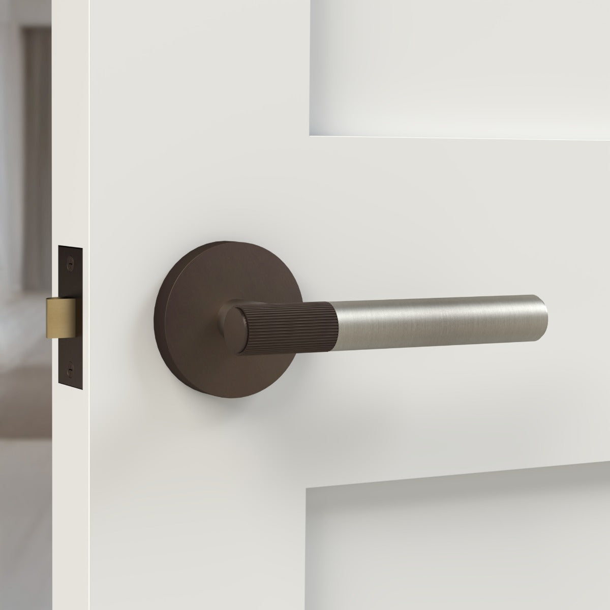 Brass Linear Lever Handle in Silver and Bronze