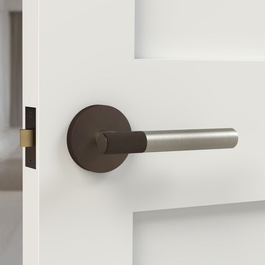Brass Linear Lever Handle in Silver and Bronze