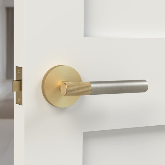 Brass Linear Lever Handle in Silver and Gold