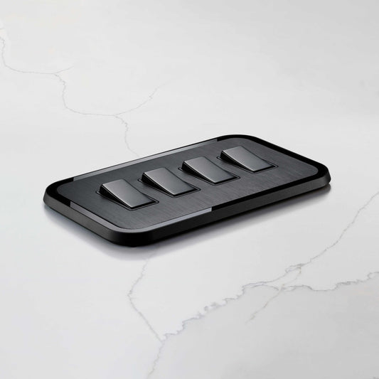 4G Rocker Light Switch (20A) in Black & Black Gloss