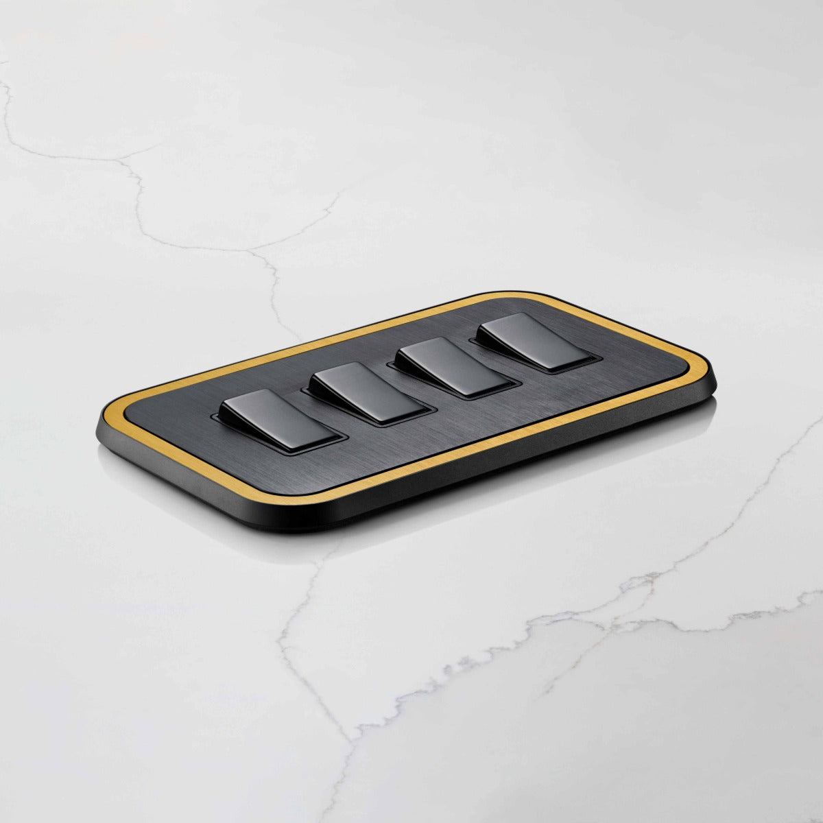 4G Rocker Light Switch (20A) in Black & Gold