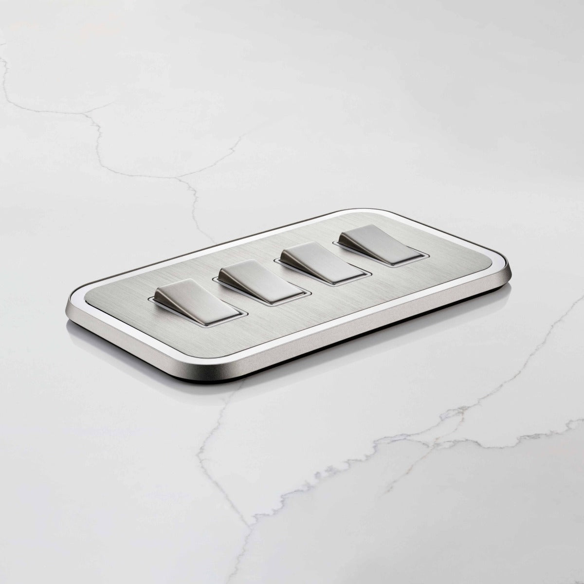 4G Rocker Light Switch (20A) in Silver & White Gloss