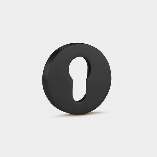 Brass Keyhole Cover: Key Escutcheon Plate Set in Black